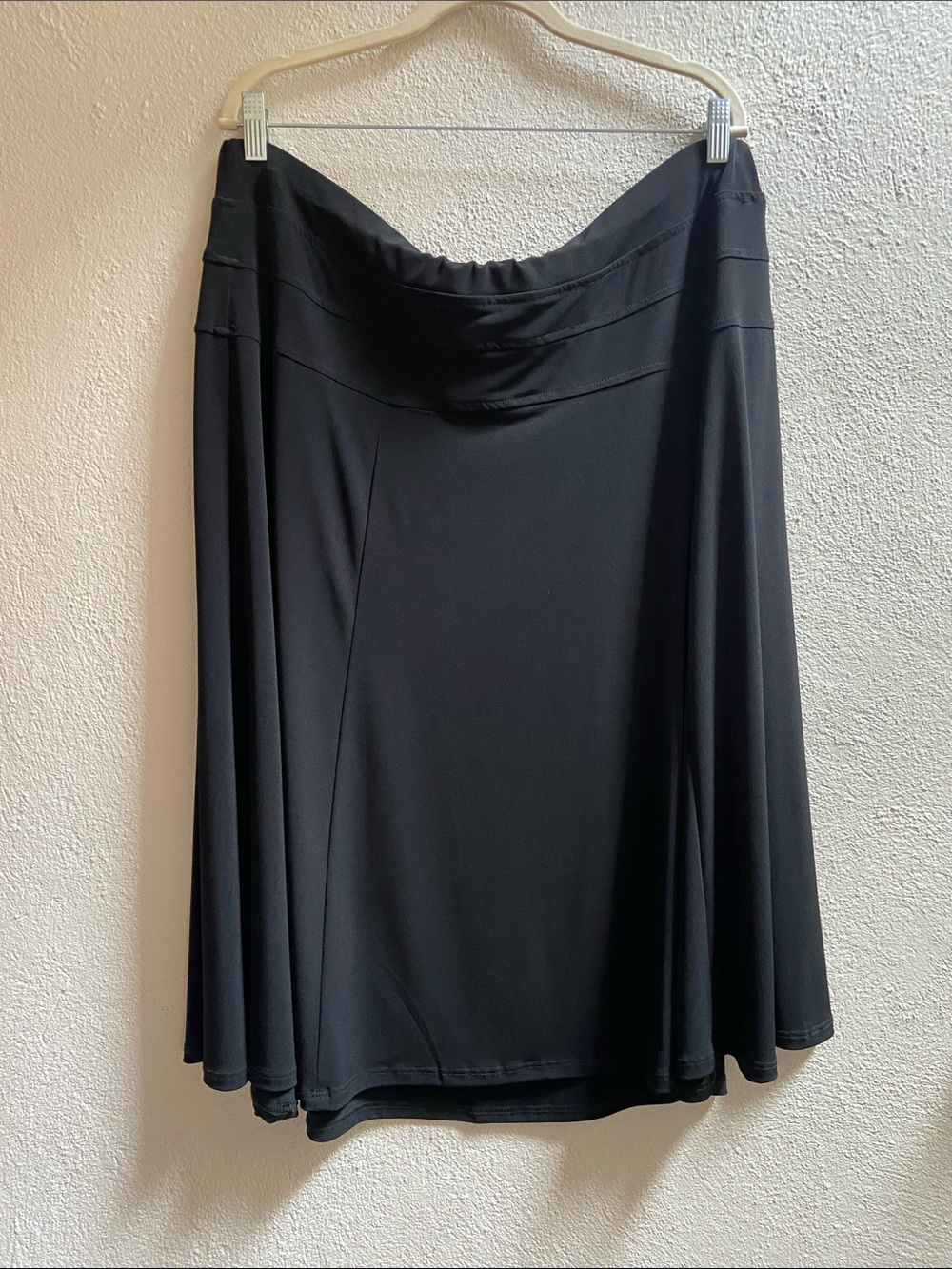 dressbarn Black Circle Skirt with Draped Waist